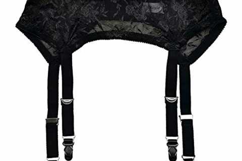 TVRtyle Women’s Mysterious Sexy Black 4 Vintage Metal Clips Garter Belts for Stockings (Medium)