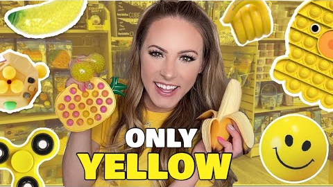 NO BUDGET YELLOW ONLY FIDGET SHOPPING CHALLENGE ✨🌼🍋
