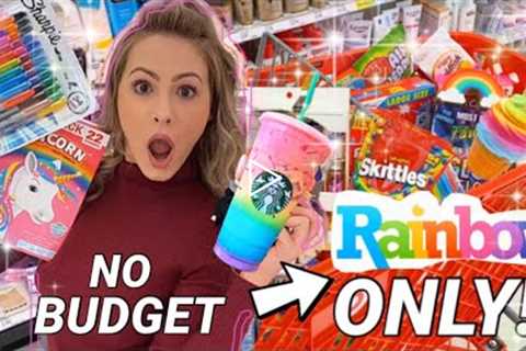 NO BUDGET 🌈 RAINBOW ITEMS ONLY ✨ SHOPPING SPREE!