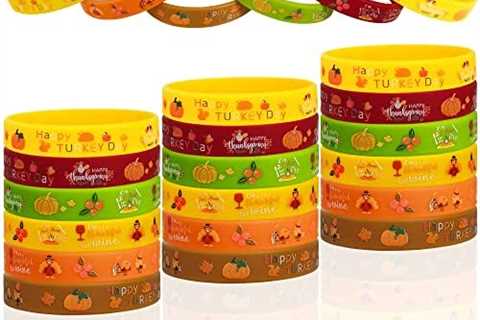 24PCS Thanksgiving Rubber Bracelets Happy Thanksgiving Day Silicone Wristbands Funny Turkey Day..