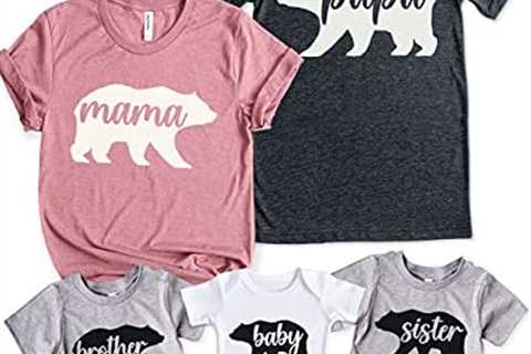 Teeny Fox Mama Bear Papa Sister Brother Baby Cute Matching Outfits Couple Shirts