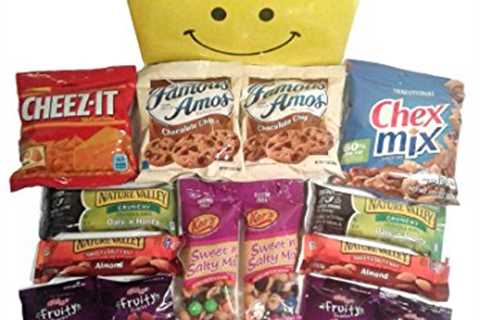 Smile Snacks Care Package features fun Gift Box stuffed with savory snacks and sweet candy treats