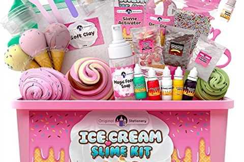 Original Stationery Fluffy Slime Kit for Girls Everything in One Box to Make Ice Cream Slimes, Make ..