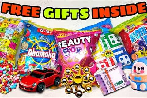 TOP🔥5 Best Snacks Free Gifts Inside Unboxing | Hum ko Mila Gold Fidget Spinner, Money, Car,..