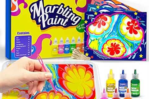 Gzchetto Marbling Paint Art Kit for Kids Age 4-12, Water Art Paint Set for Kids Valentines Day..