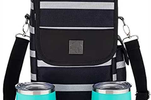 Savvy Outdoors Wine Tote Bag with Stemless Wine Glasses – Bottle Wine Bag with 2 Premium Insulated..