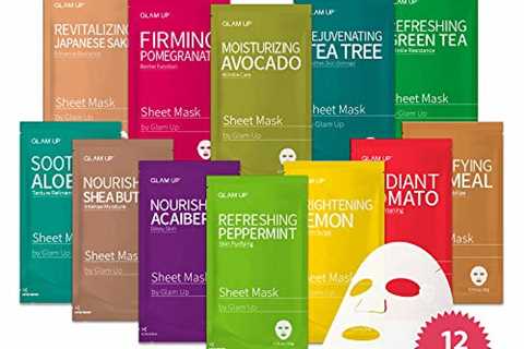 GLAM UP Sheet mask Facial Sheet Mask 12 Combo (Pack of 12) – Face Masks Skincare, Hydrating Face..