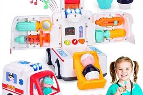 Toy Cars for 1 Year Old Boy Gifts Ambulance Toddler Toy with Lights and Siren, Educational Baby..