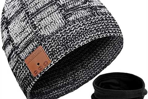 Bluetooth Beanie Hat Christmas Stocking Stuffers Unique Gifts for Men Women Black/White