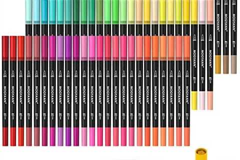 Markers for Adult Coloring – Mogyann 72 Coloring Pens Dual Tip Brush Markers for Coloring Books