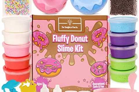 Fluffy Slime Kit – Fluffy Donut Slime Kit for Girls and Boys with Sprinkles, Glitter, and Scents,..