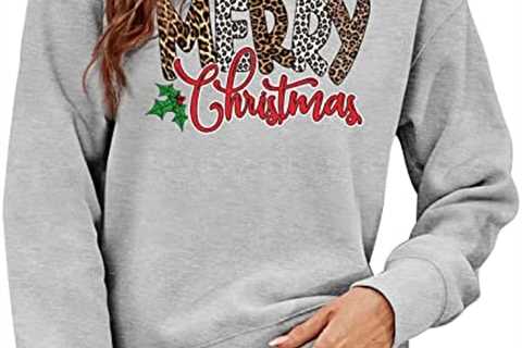 Christmas Fleece Lined Sweatshirts for Women Winter Warm Long Sleeve Printed Tops Fashion Xmas..