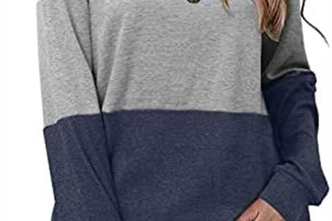 CRAZY GRID Women’s Long Sleeve T Shirt Color Block Pullover Crew Neck Loose Comfy Casual Tops