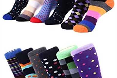 Marino Men’s Dress Socks – Colorful Funky Socks for Men – Cotton Fashion Patterned Socks – 12 Pack