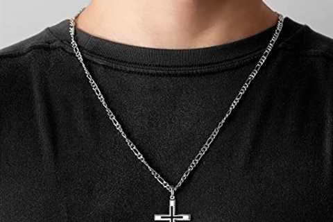 FANCIME Gold Plated 925 Sterling Silver Simple Large Gothic Polished Cross Pendant Necklace With..