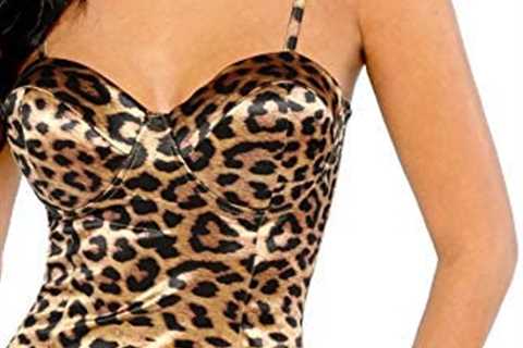 SheIn Women’s Sexy Sleeveless Leopard Print Strappy Bustier Cami Bodycon Dress