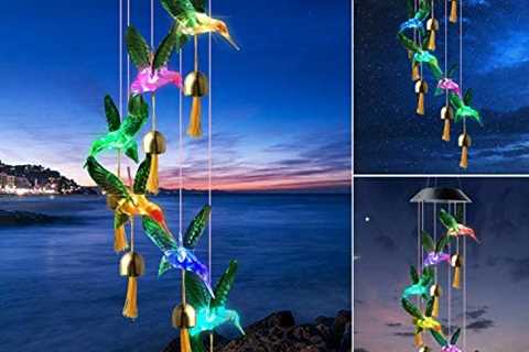 Hummingbird Christmas Bell Solar Wind Chimes, for mom/Women/Grandma/Daughter/Aunt/Friend/Wife and..