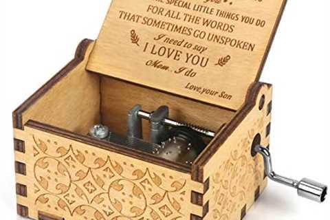 Music Box Hand Crank Engraved Musical Box-U R My Sunshine Mechanism Antique Vintage Personalizable..