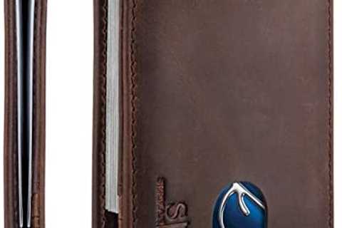 SERMAN BRANDS RFID Blocking Slim Bifold Genuine Leather Minimalist Front Pocket Wallets for Men..