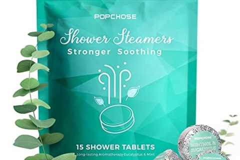 POPCHOSE Shower Steamers Aromatherapy – 15 Pack Eucalyptus Mint Shower Tablets Stress Relaxation..