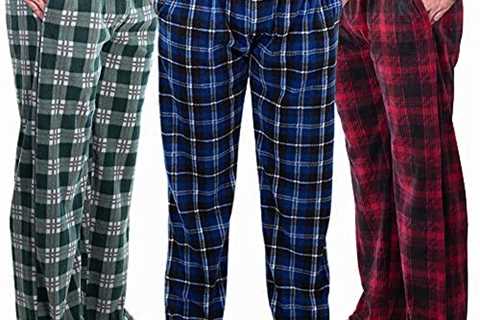 DG Hill 3 Pack Plaid Mens Pajama Pants Set Bottoms Fleece Lounge Sleepwear PJs with Pockets..