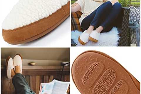 Acorn Women’s Moc Slipper – Cozy, Comfortable Moccasins for Women – House Shoes with Memory Foam..