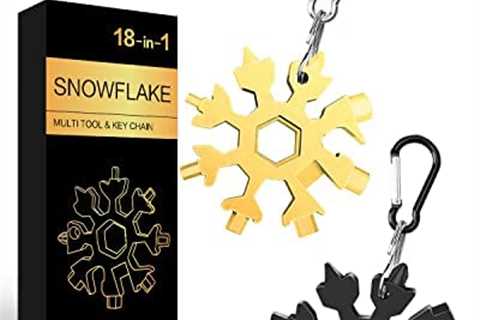 Stocking Stuffers Gifts for Men, 2 Pack 18 in 1 Snowflake Multitool, Cool Gadget Gift for Dad,..