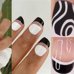 EASY NAIL ART DESIGNS  | black and white nails, beginner friendly, nail art compilation 2024