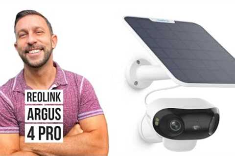 REOLINK Argus 4 Pro 4K Solar Security Camera, ColorX Night Vision