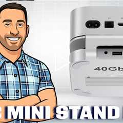Qwiizlab 40Gbps Mac mini M4/M4 Pro Stand Hub with USB4 NVMe SSD Enclosure, USB-C Host
