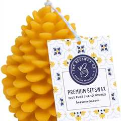 The Beeswax Co Pinecone Beeswax Candle - Natural Honey Scented & Eco-Friendly | Long-Lasting &..
